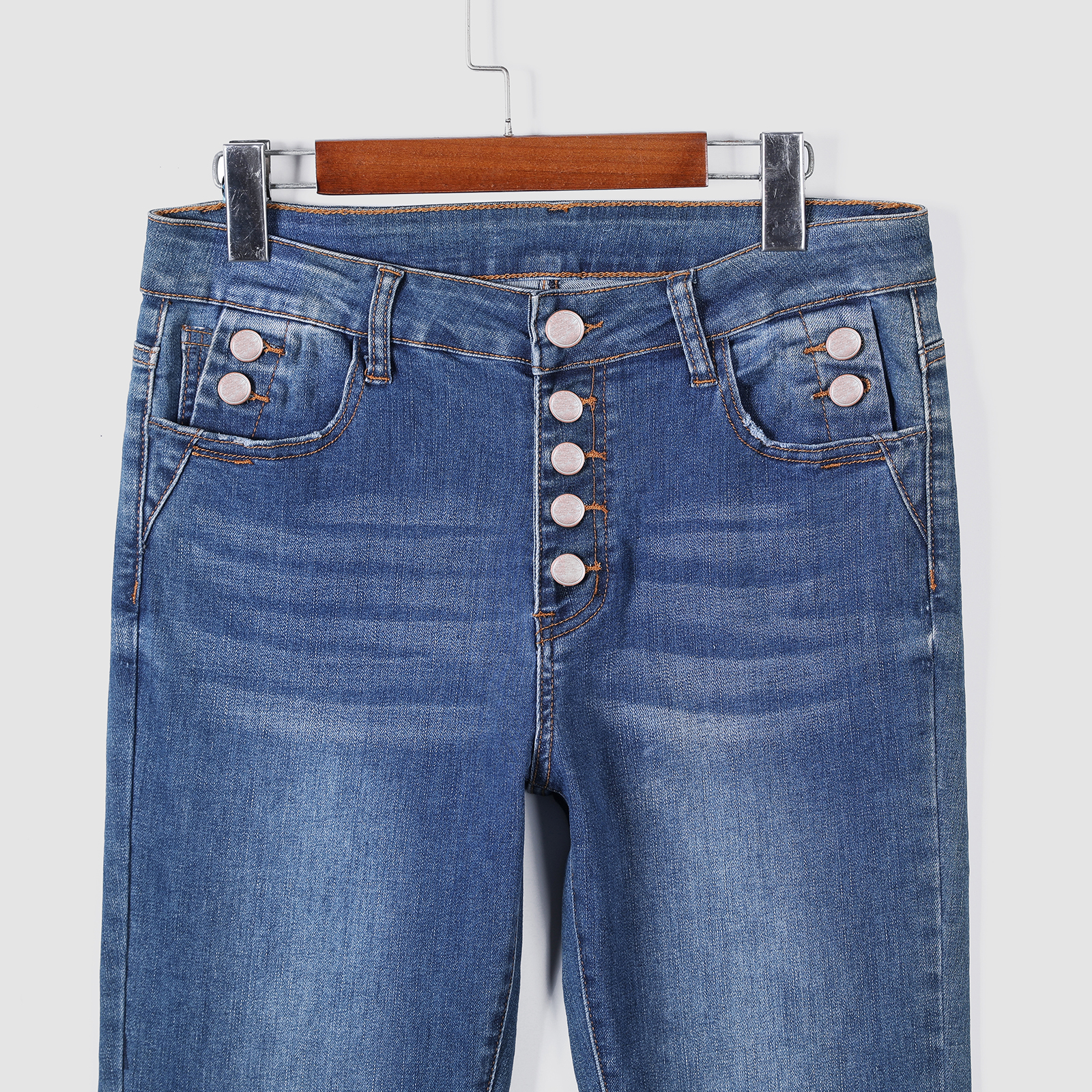 Women's tight jeans with elastic fabric for slimming and leg length versatile and fashionable pencil pants