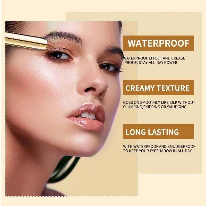 1PC Double-Ended Eyeshadow Stick Waterproof, High Pigment, Matte Glitter, DIY-Friendly, Fast & Easy, Certified, Unisex Use X250725