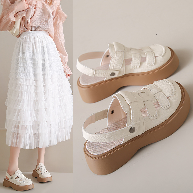 Ddmysports Women S Closed Toe Sandals New Summer Outdoor Clogs Two Way Thick Sole Half Slippers Beach Roman Shoes Outdoor Shoes