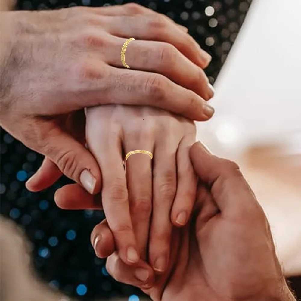 Medfly size 6-11 2mm 4mm luxury couple ring titanium steel frosted ring womens romantic wedding party jewelry accessories W250417