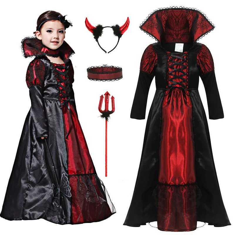 Gothic Vampire Costume for Baby Girls Halloween Princess Par Clothes Kids Cosplay Dress Children Masquerade Devil Ghost Outfit Z250725