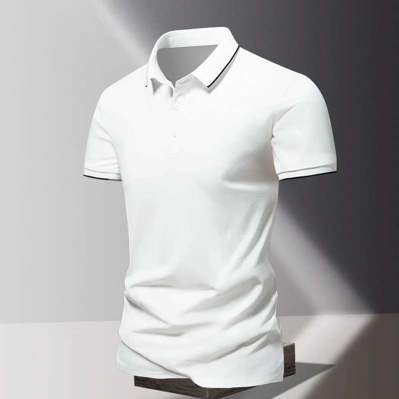 Polo Shirt Summer Mens Loose Short Sleeve T-Shirt Ice Silk Quick Drying Simple Fashion Solid Color Casual Short Sleeve Top XJ250725