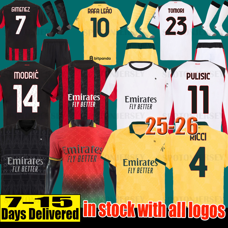 3XL 4XL maglia milan ac Soccer Jersey 25 26 RAFA LEAO THEO GIROUD PULISIC 2025 maglia Player jersey 125TH Anniversary CHEEK kids Kit AC soccer Milan jersey