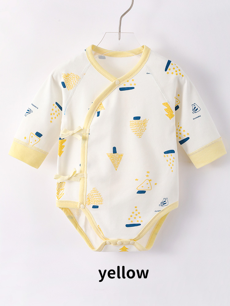newborn baby longsleeved fart clothes round neck cartoon crawling clothes spring and summer windproof infant triangle romper