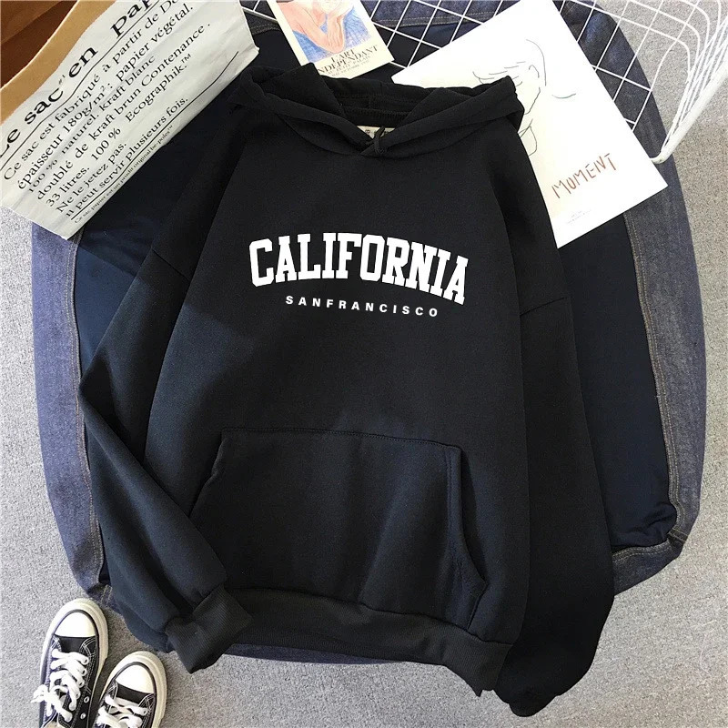 California Fashion Sweatshirts for Woman All Season Daily Casual Sporty Hooded Long Sleeve Pullover Home Outdoor Comfort Hoodies 250725