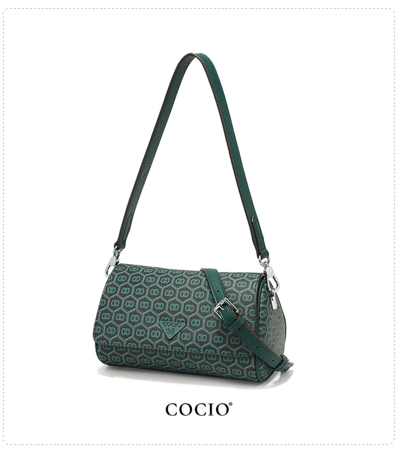COCIO designer bag New Peacock Green Single Shoulder Underarm Bag Casual Pillow Bag Popular Versatile Womens Bag