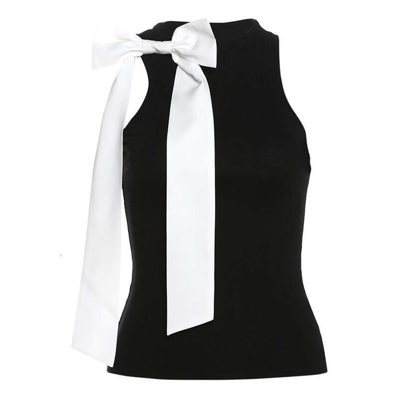 2024 Summer New Women's Solid Color Slim Fit Street Fashion Round Neck Sleeveless Top 87b