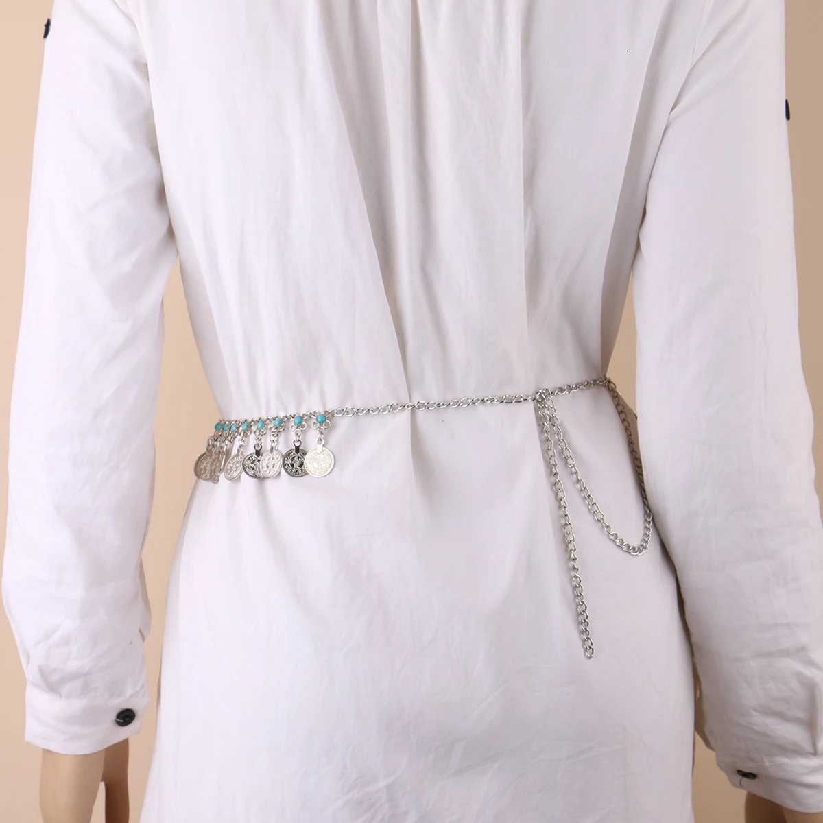 Retro coin Pendant belly Dance Waist Decorateive chain tassel Belt For Women accessories Ladiess Bohemia Girdle Dress catwalk 250722