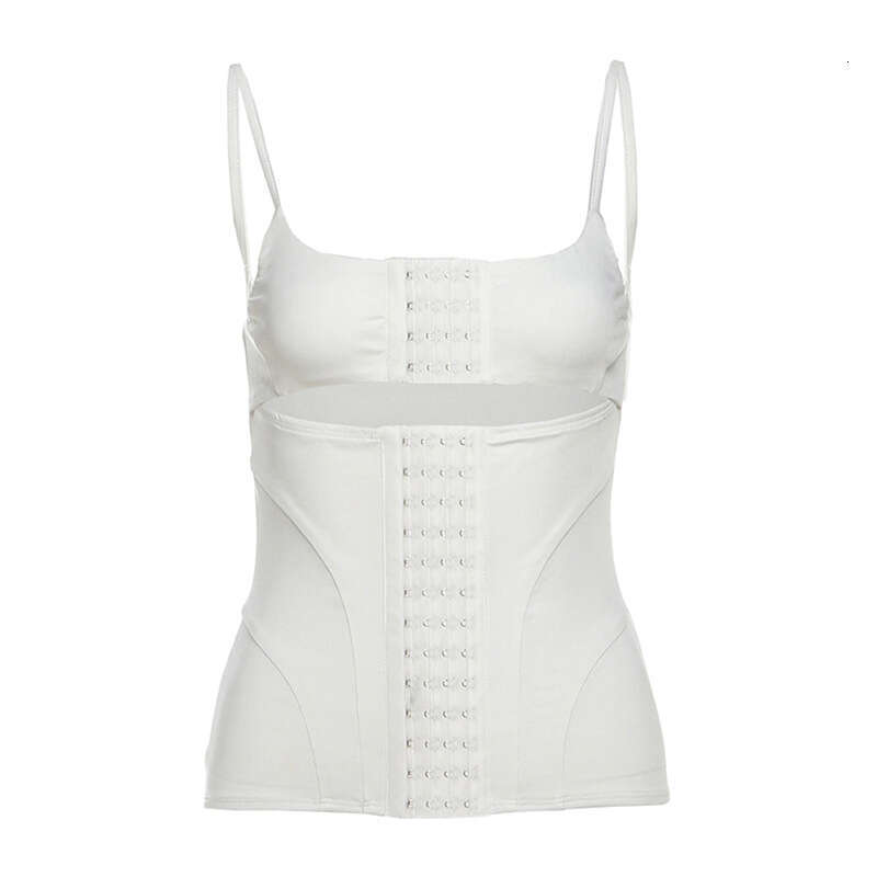 2025 Women's Summer New Solid Color Sexy Strap Hollow Waist Slim Vest for Women 07a