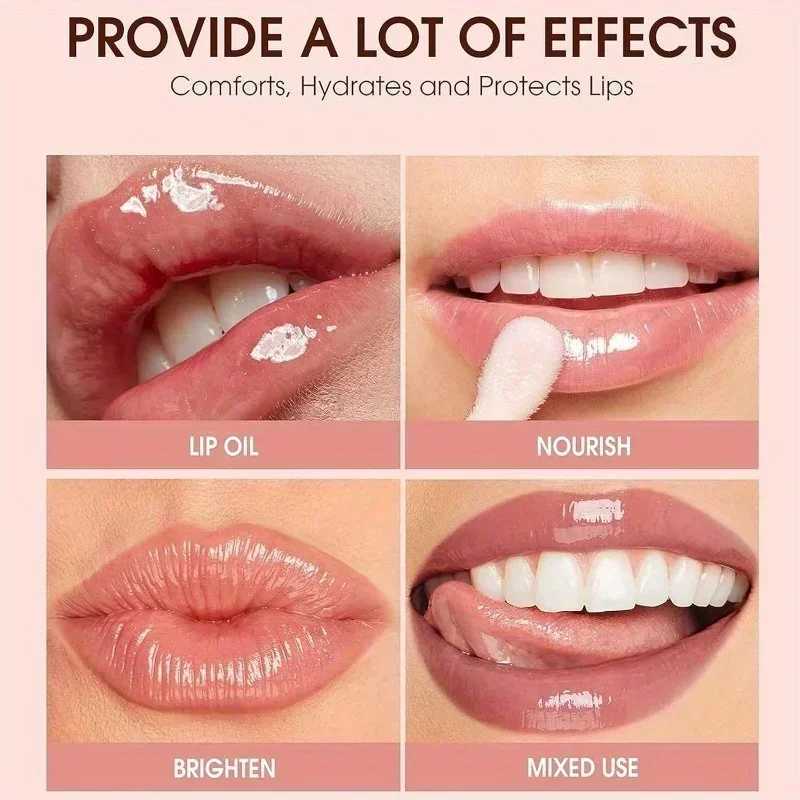 BEAUTY GLAZED Black Transparent Lip GlossNourishing Anti-aging Brightening Lips Lip Care Oil XJ250724