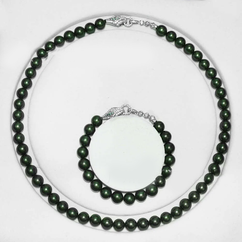 High-end S Pure Sier Spirit Year of Dragon Snake Farewell to Old and Welcome the New Mother-of-Pearl Necklace for Women