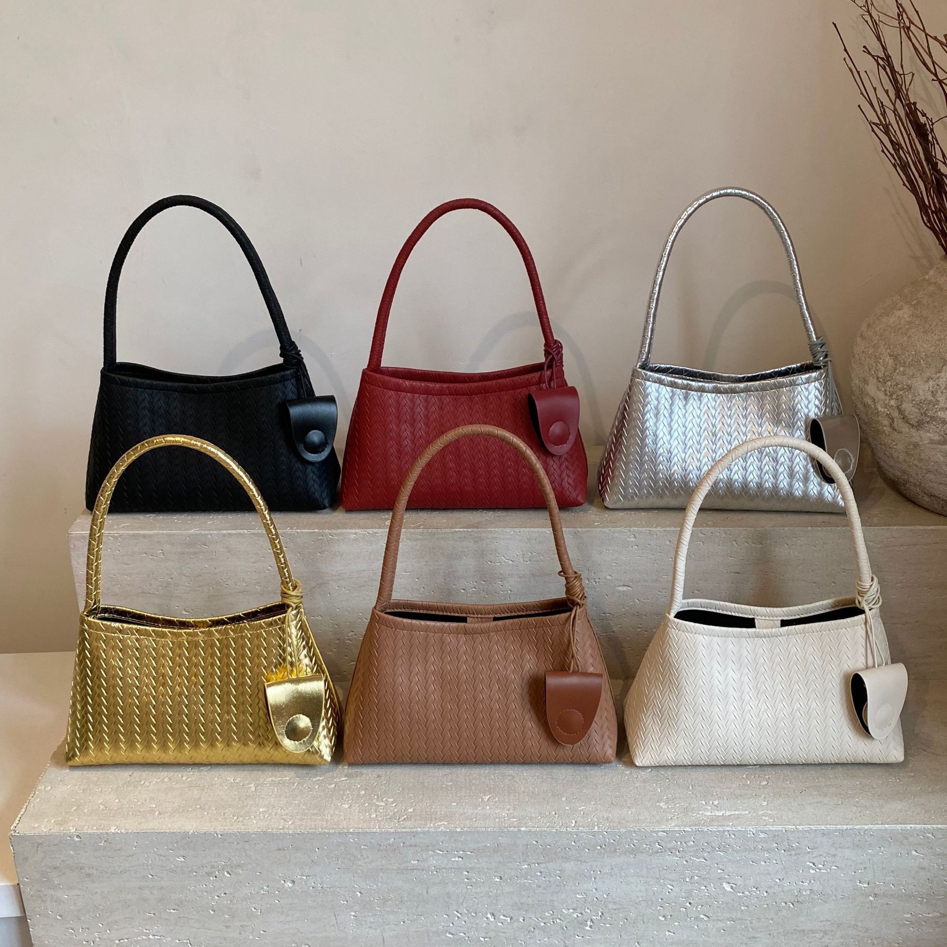 Luxury Brand Designer Bag Foreign Trade Handwoven Underarm Bag High-End Casual Commuter Mother-Daughter Bag Fashionable European And American Retro So