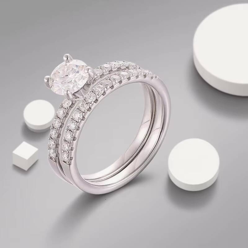 Luxury Jewelry Women Wedding Moissanite Rings Stacking Sterling Silver 925 Woman Rings Customizable Wholesale by Name