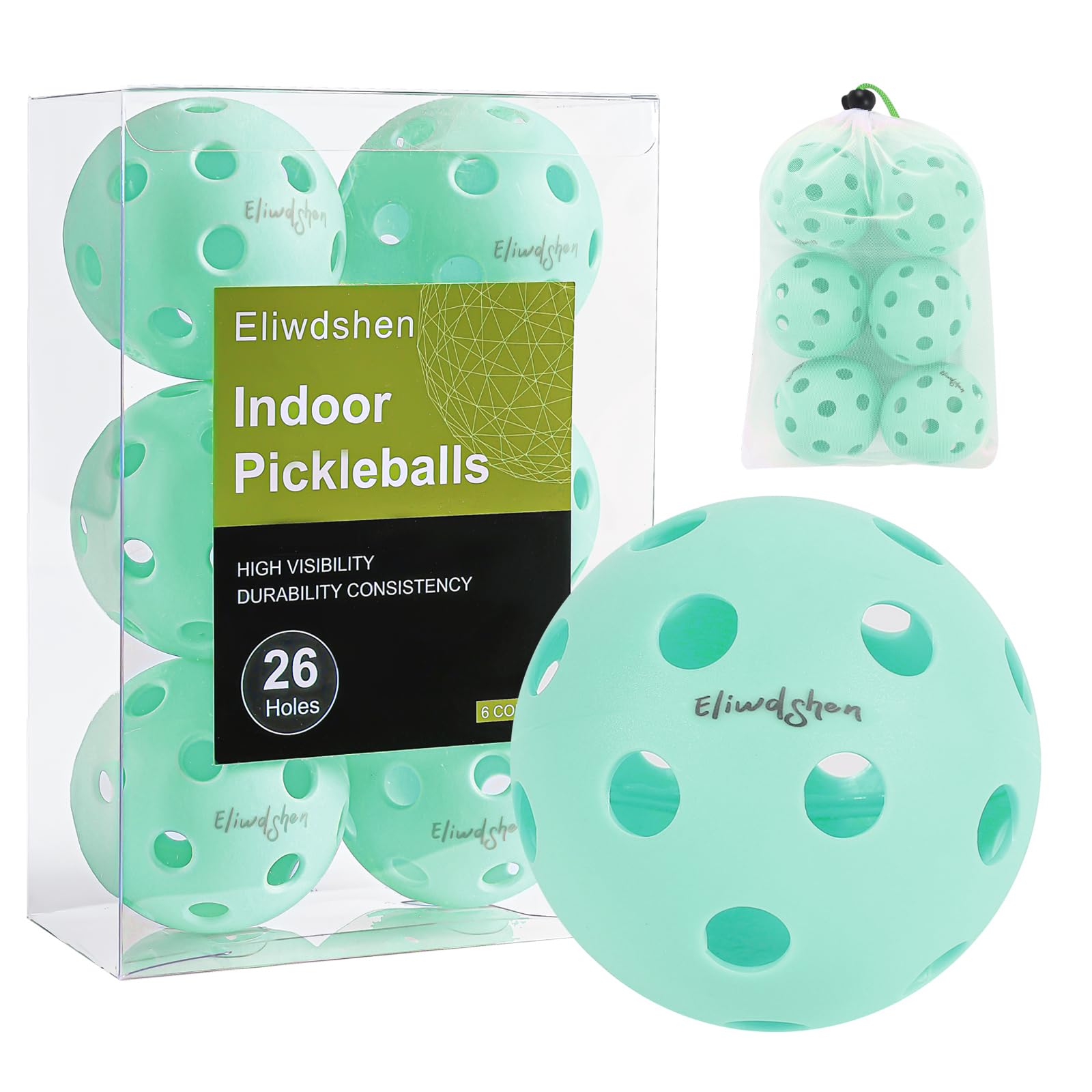 Pickleball Ball Kit: Durable 6-Pack Ideal for Both Indoor Courts and Outdoors
