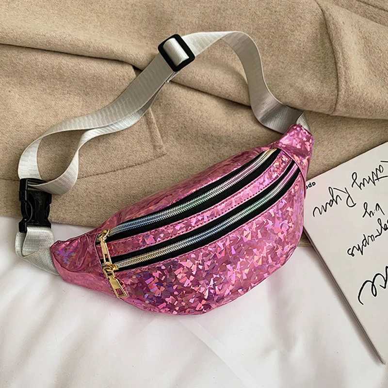 Gradient Color Fanny Pack Laser Holography Crossbody Waist Bag Pack Belt Bag Travel Walking Running Hiking Cycling Sport Workout Y250724