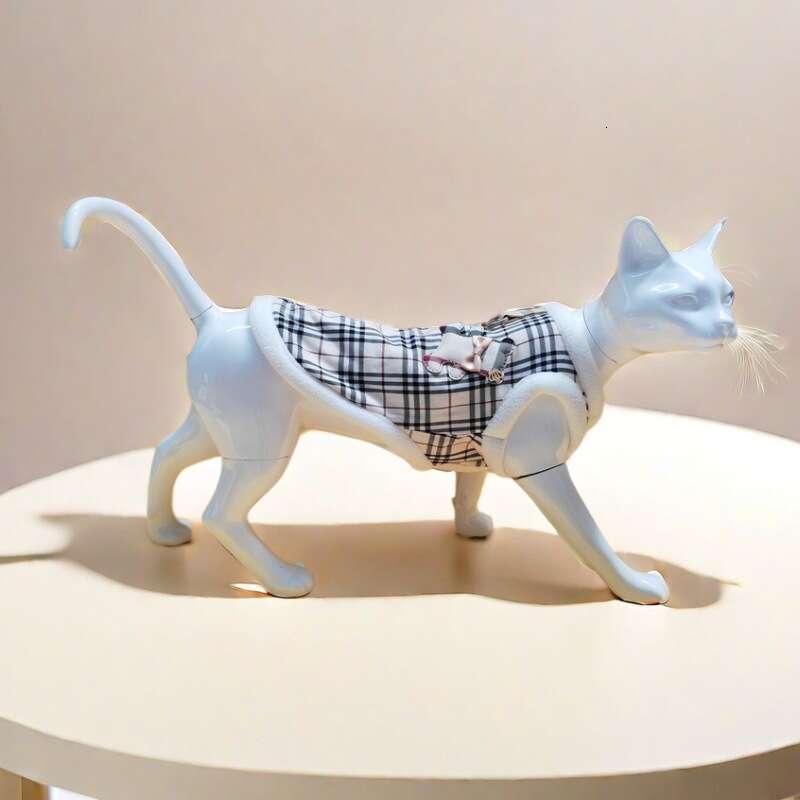 New Winter Vest British Plaid Ragdoll American Shorthair Pet Clothes Cat Supplies