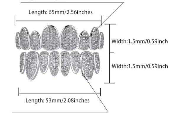 Hip Hop Iced Grillz High Quality Sterling Silver VVS Clarity Moissanite Diamond Teeth Decoration for Gift