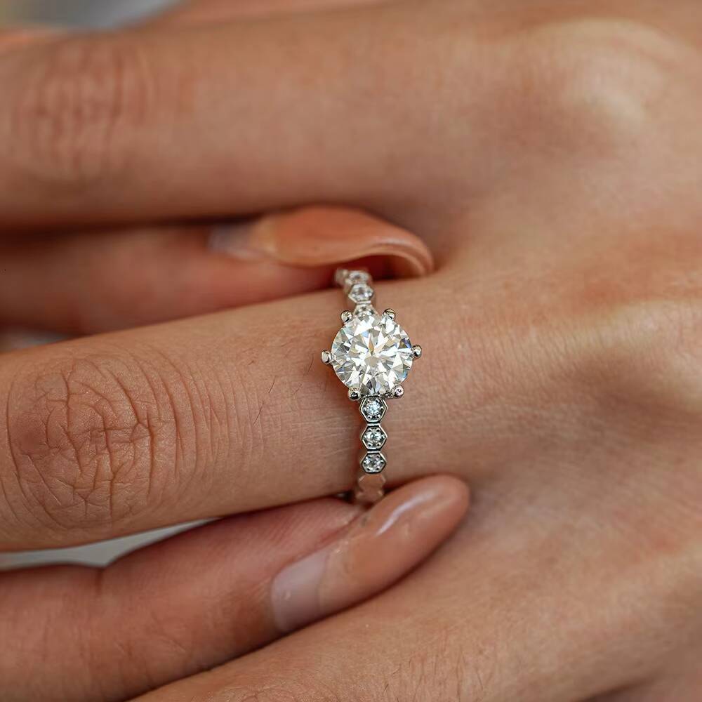 VANFI 925 Silver D V VS Grade Moissanite Ring Elegant and Luxurious Jewelry for Women