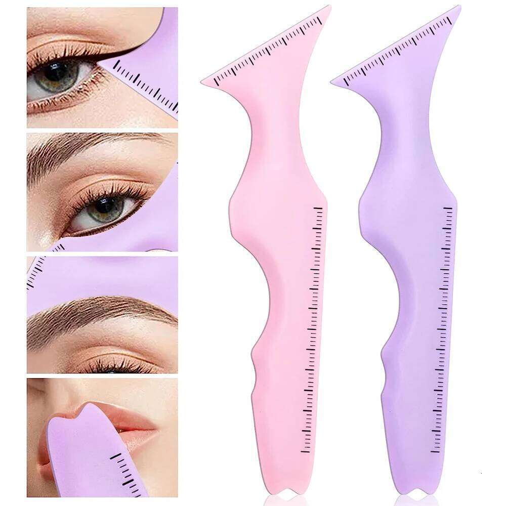 1pc Stencils Ruler Reusable Silicone Winged Tip Eyeliner Aid Eyebrow Pencil Stencil 5 in1 lti-Functional Makeup Tools X250725