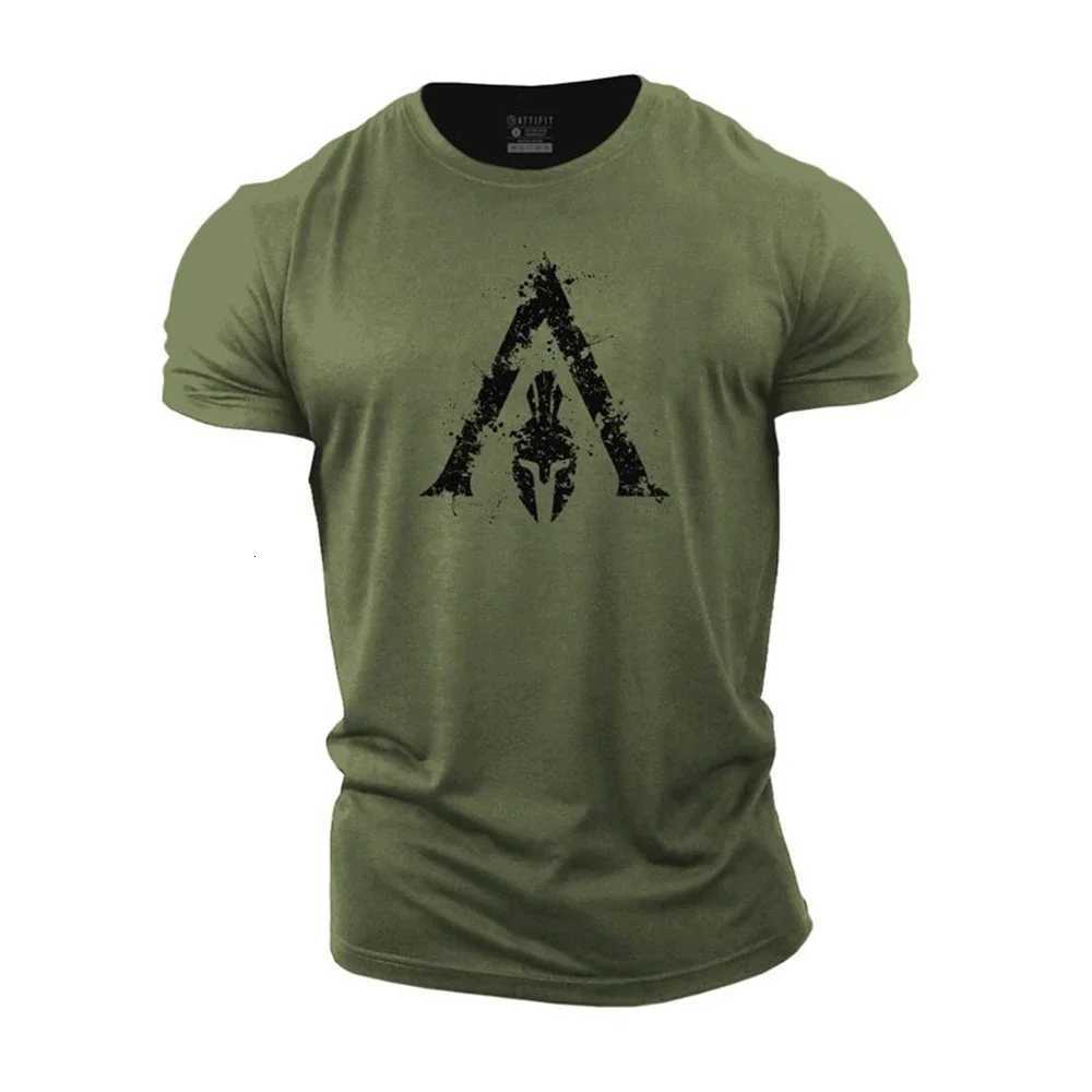 Mens short sleeved T-shirt Spartan 3D graphic shirt Round Neck large Clothes 2023 Mens Casual Top Y250724