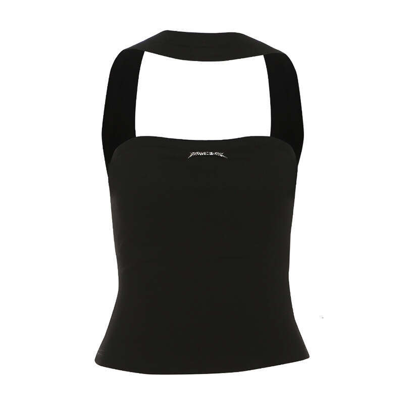 INS Style 2024 Autumn Winter New Women's Solid Color Slim Street Fashion Halter Backless Vest 619