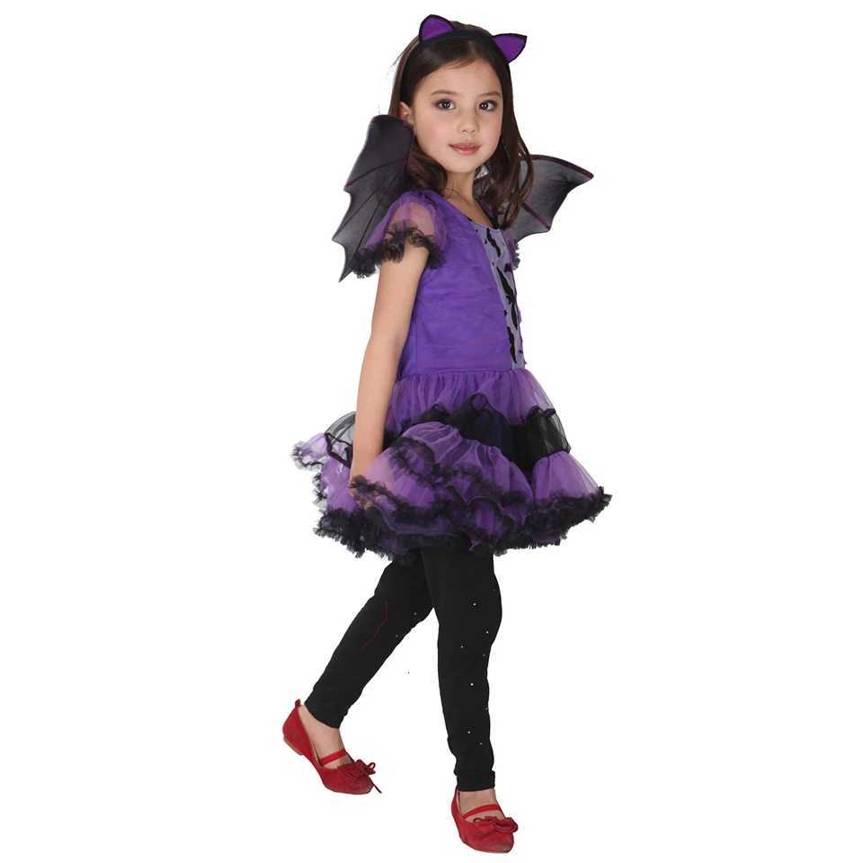 Baby Girls Vampire Witch Par Dress Candy Bag Headband Wing Clothing Sets Cosplay Pumpkin Carnival Children Halloween Costume Z250725