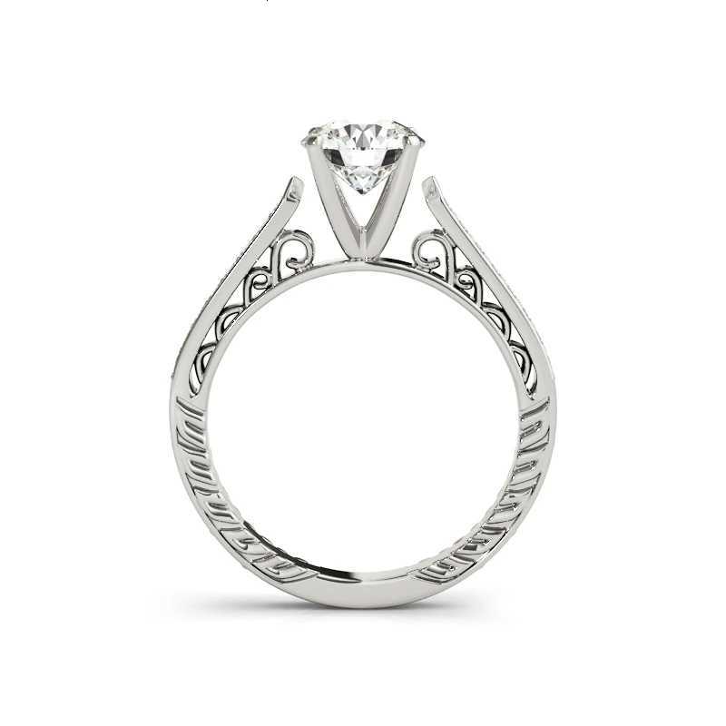 925 sterling silver ring set suitable for women round 1-carat silica diamond wedding band engagement gift W250417