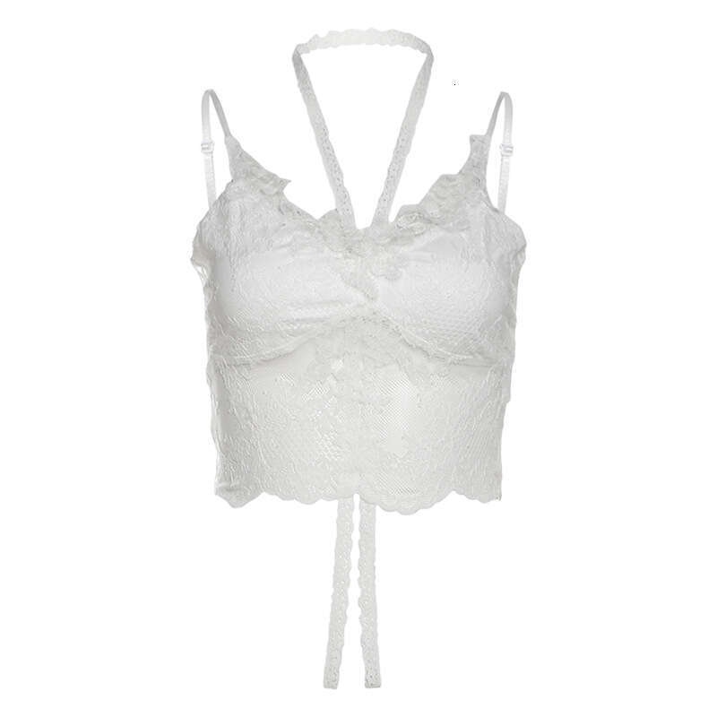 2024 Autumn Winter New Women's Solid Color Slim Street Fashion Camisole Mesh Backless Vest 4e1