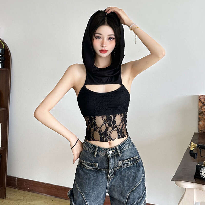2025 Summer New Style Two-Way Lace Hollow Out Tube Vest Sexy Slimming Versatile Top b7c