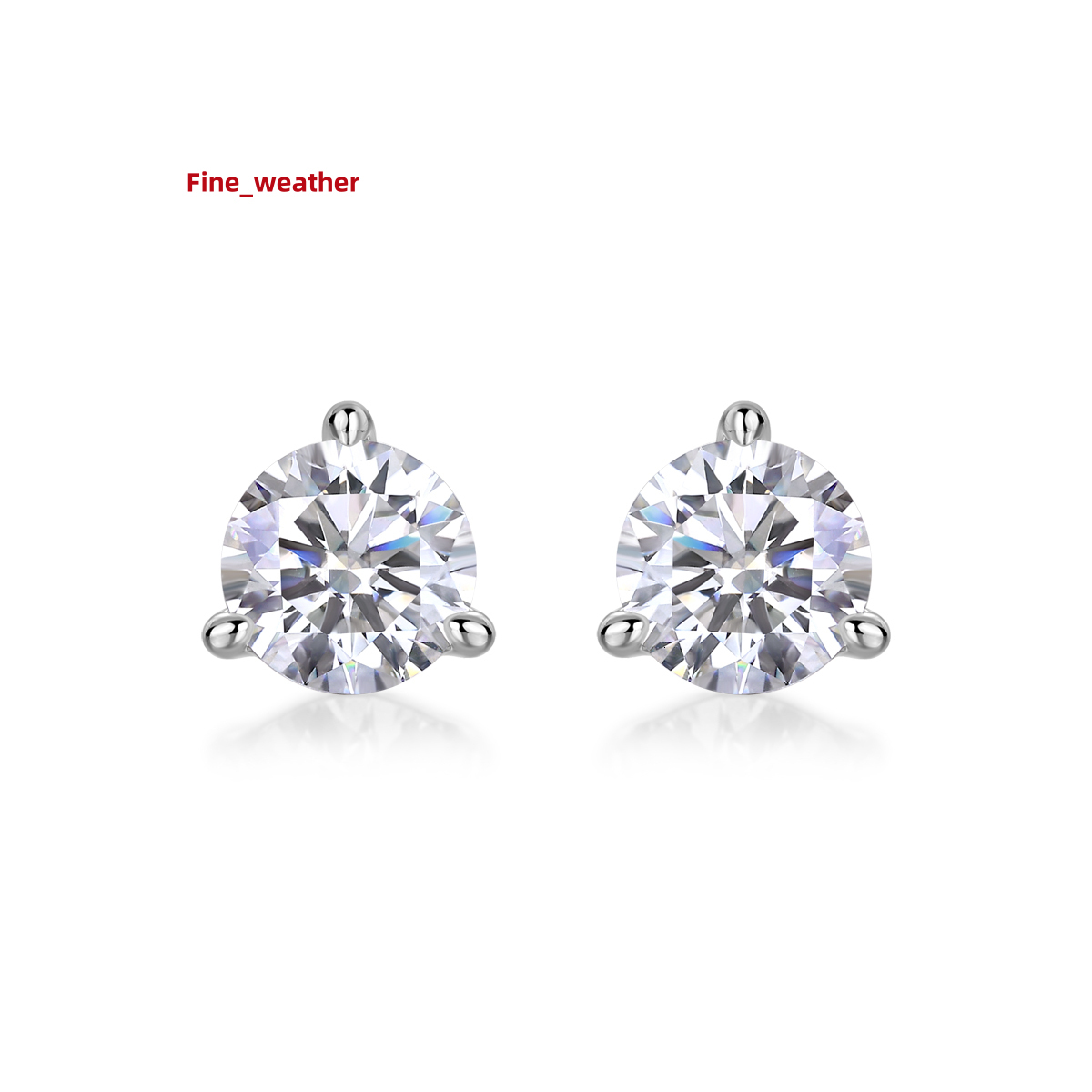 Wholesale Solid 925 Silver Moissanite Earrings 1ct 2ct 3ct GRA Certified VV1 D Color Earring Moissanite Jewelry Stud Earrings