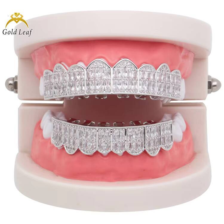 Goldleaf Jewelry Hip Hop Loose Moissanite Teeth Braces Brilliant Moissanite Teeth Grill