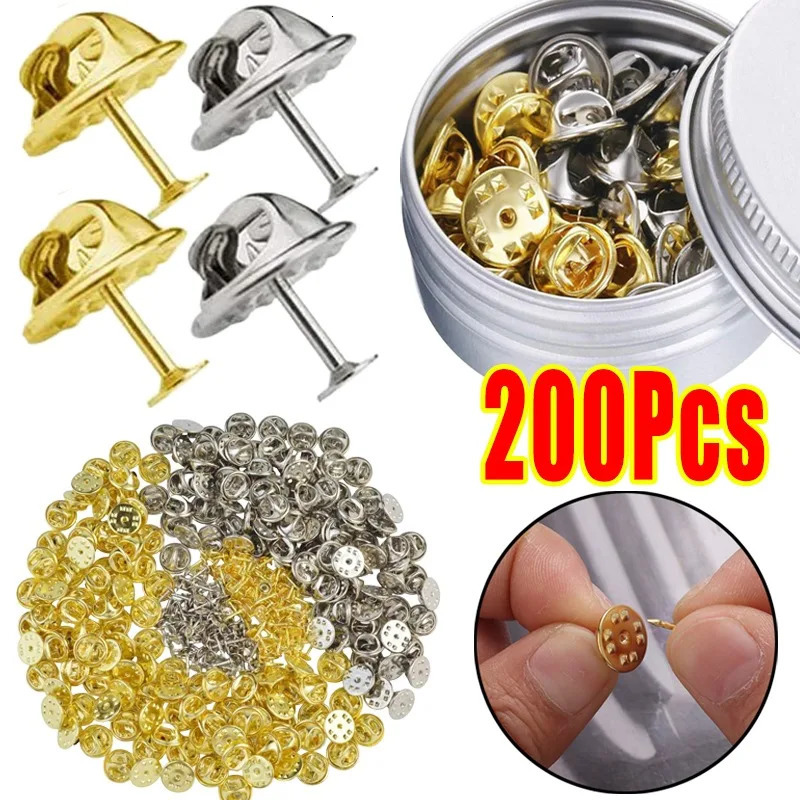 Metal Nail Tie Tack Pins DIY Brooch Accessories Nail Tie Tack Lapel Pin Back Clutch Butterfly Clasp Round Pinch Clip Base Pins 250723