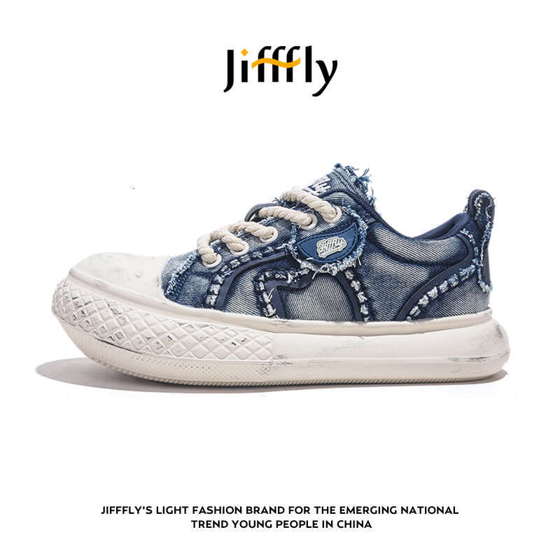 Jifffly Canvas Shoes for Men 2025 Summer New Trend Thick Sole Height Increasing Casual Versatile Low-top Sneakers