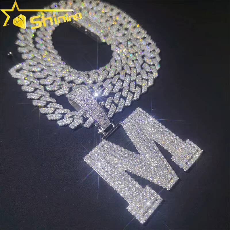 Hot Sale VVS Moissanite Iced Out Jewelry Pass Diamond Tester Pendant S925 Letter Pendant