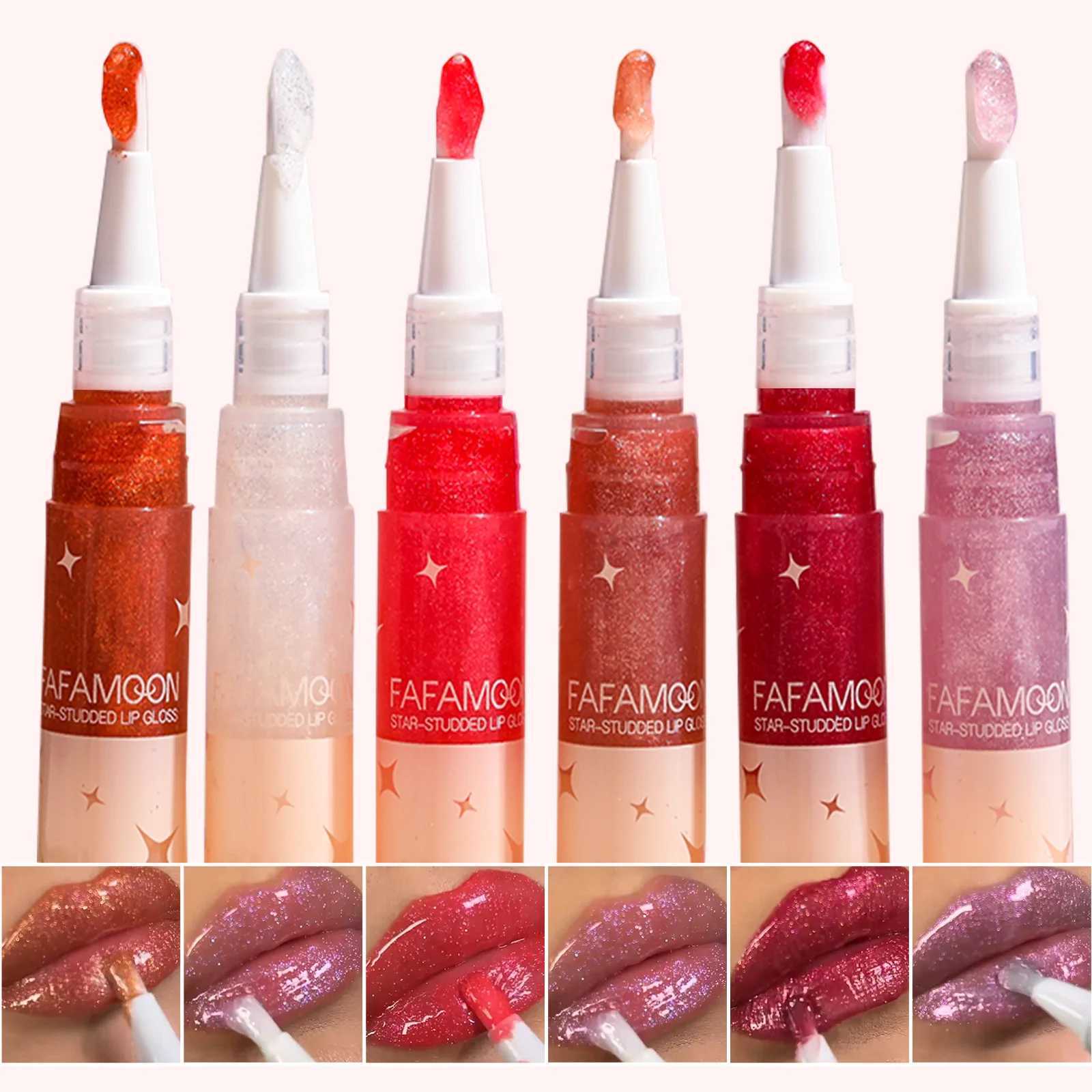 Pearlescent Lip Gloss Pen with Soft Brush | Easy-to-Apply Shimmering Gloss | Twist-Up Design for Plump Glossy LipsXJ250724