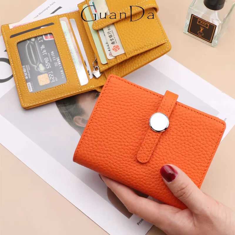 Custom Letters Genuine Leather Wallet Woman Card Holder Folding FAshion Card Wallet Casual Business Coin Purse Z250725