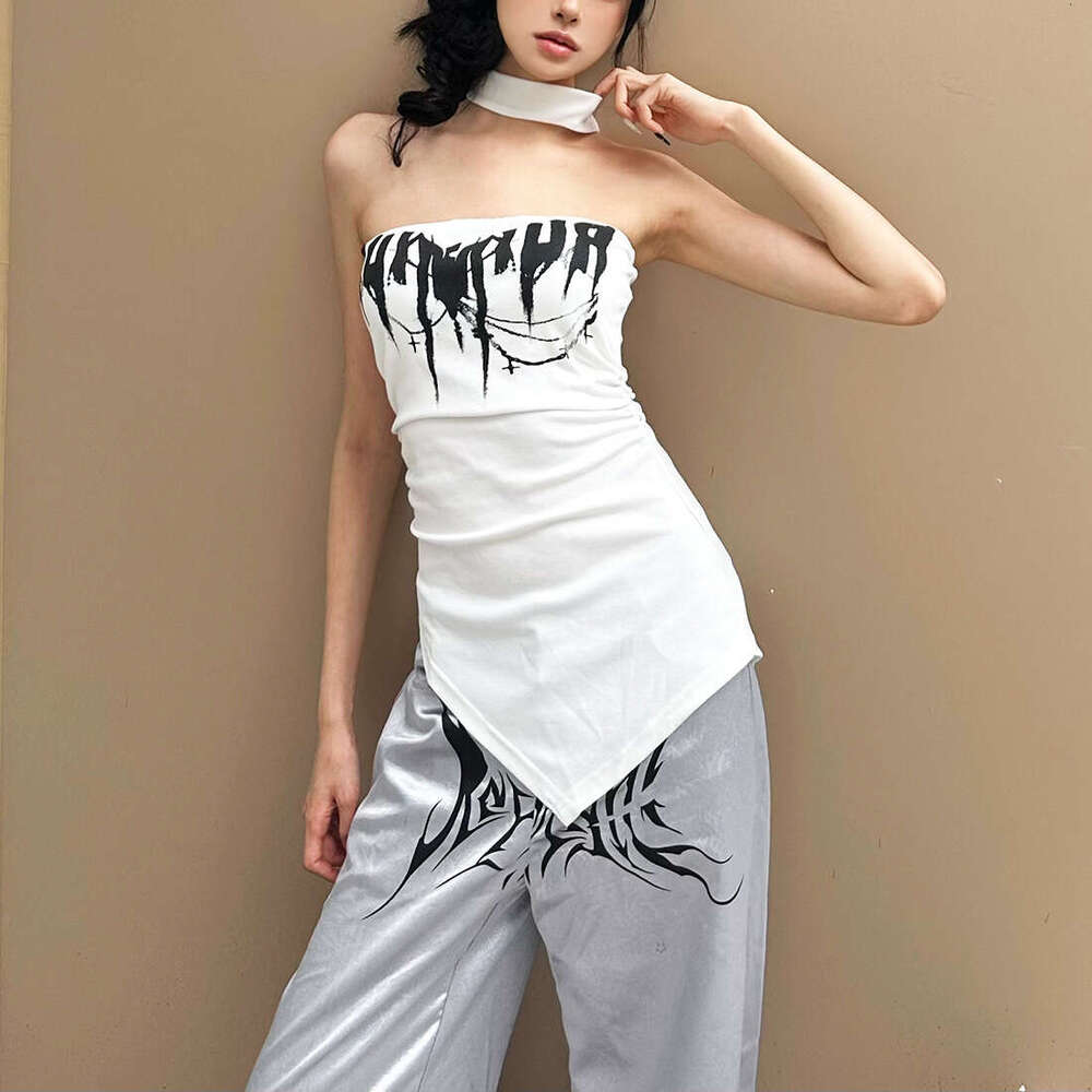 2025 Summer New Style Backless Off-Shoulder Fashion Hot Girl Sexy Sleeveless Versatile Top Women's Clothing a59