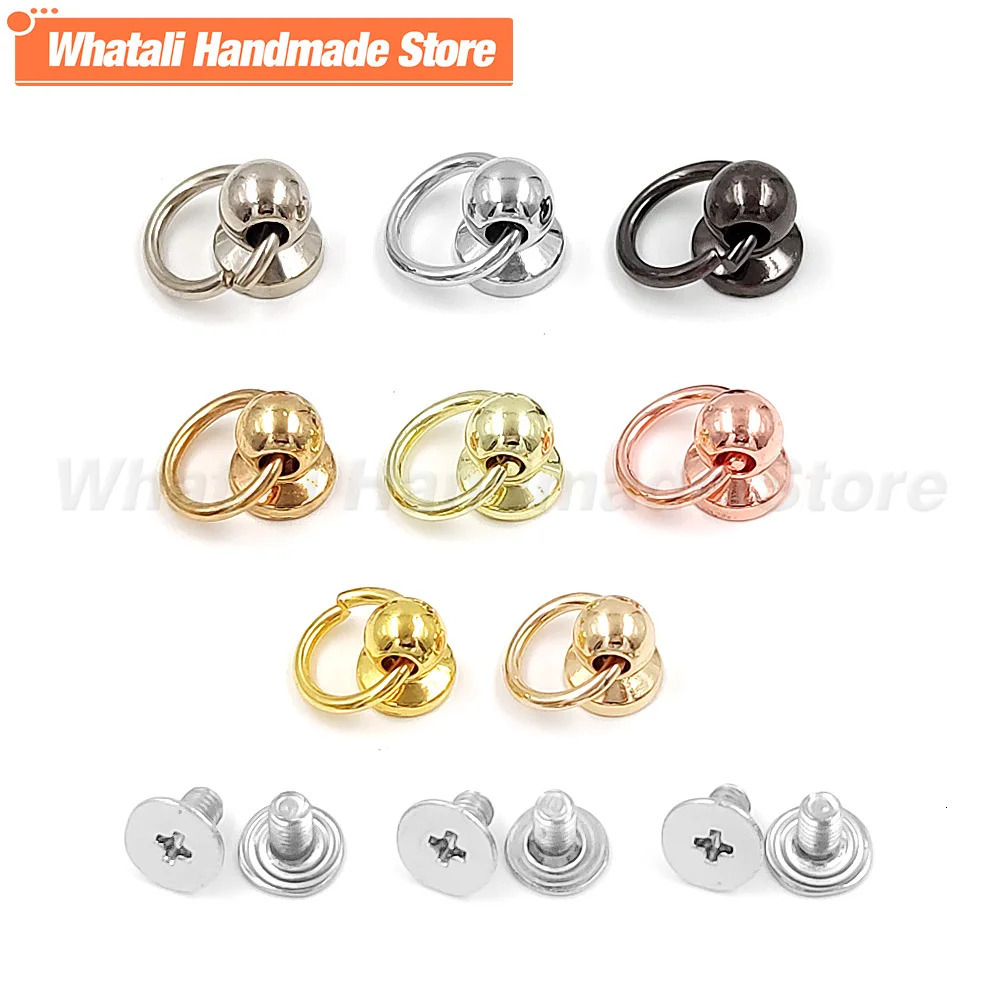20set 7/8/10mm Metal O Ring Stud Chicago Screw Rivet Ball Post Screwback With For Leathercraft Phone Case Decoration Accessories 250723