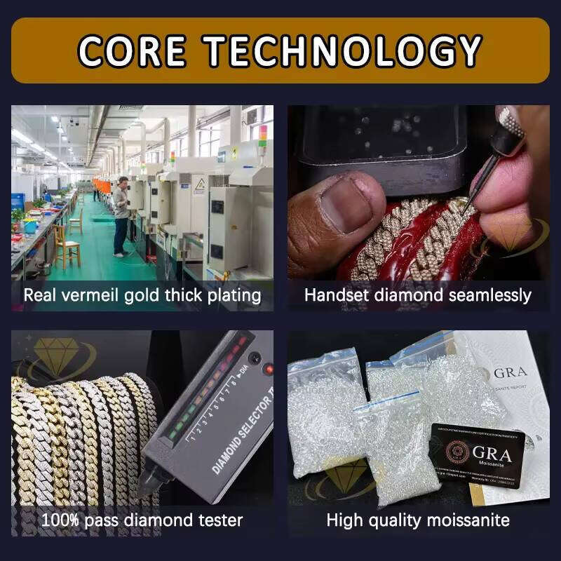 Chain Fine Ice Out Moissanite Sterling Sier Men's Miami Cuban Necklace