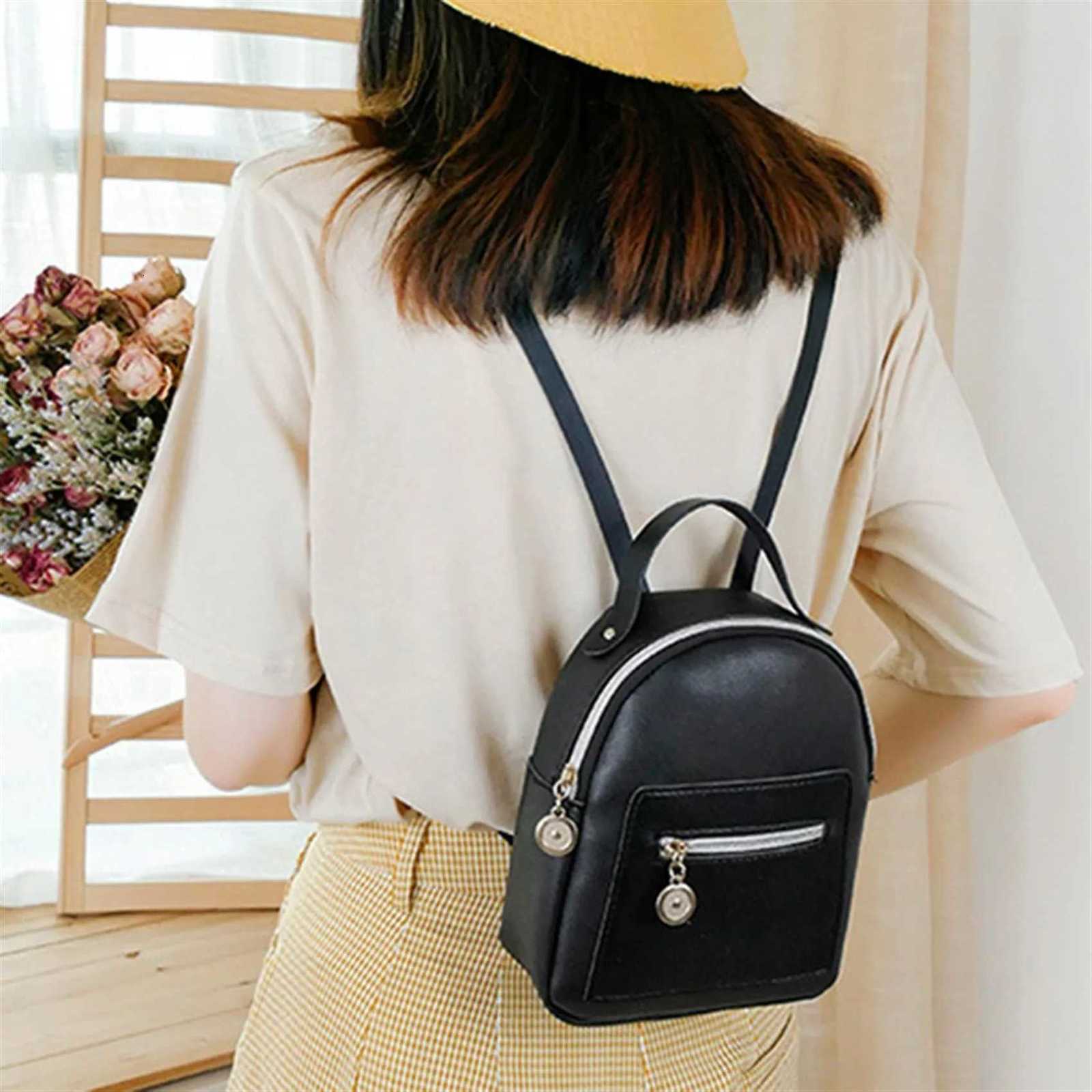 Mini Backpack for Women PU Leather Multi-functional Crossbody Bag Small Fresh Solid Color Ladies Pouch Pack Shoulder Bag NEW Y250724