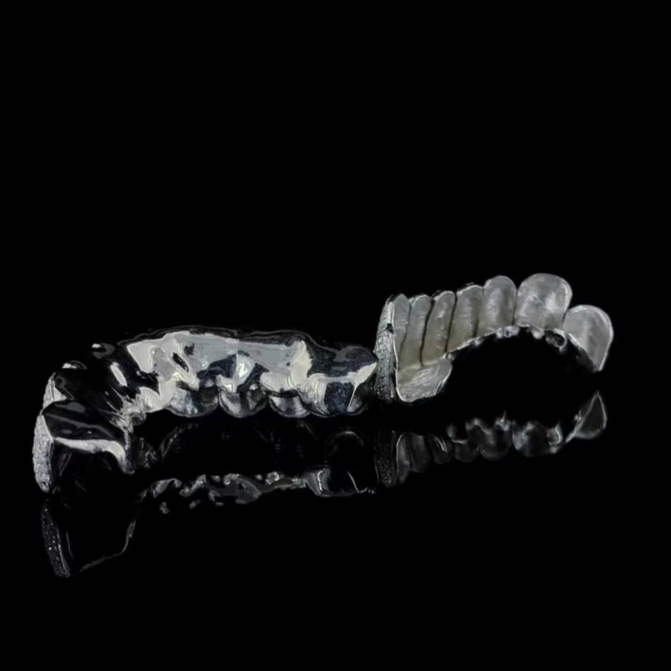 Best Quality 18K Gold Fully Iced Out Teeth Grillz Hip Hop Style with Freshwater Pearl Moissanite Diamond Teeth Grinder