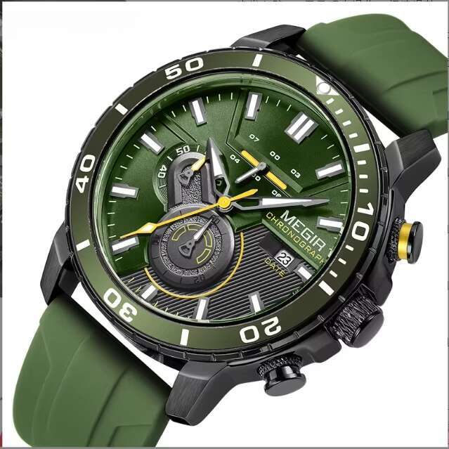 DHgargets MEGIR Men's Sports Watch - Chronograph, 30M Waterproof, Silicone Strap, Luminous, Fashion Quartz Wristwatch