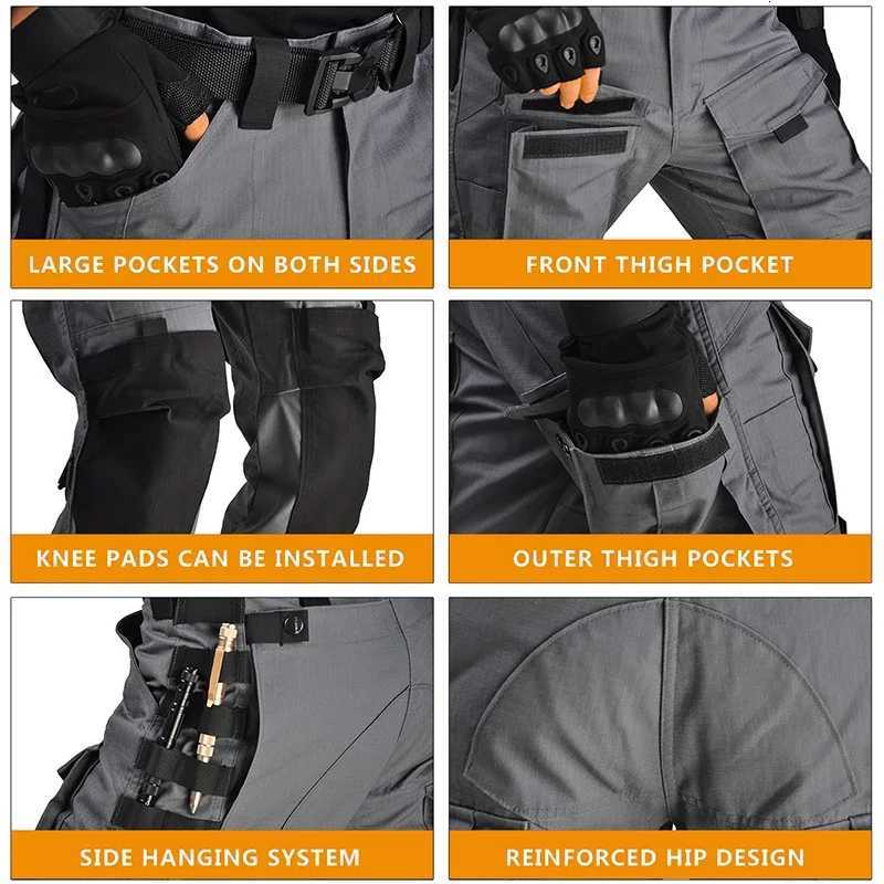 HAN WILD Hiking T-Shirt Tactical Shirt Summer Camouflage Wear Resistant Shirt Camping Hunting Shirt Casual Pants Men Clothing Y250724