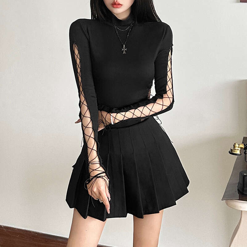 2024 Women's Autumn and Winter New Solid Color Sexy Long Sleeve Half High Collar Slim Bodysuit for Women cbc