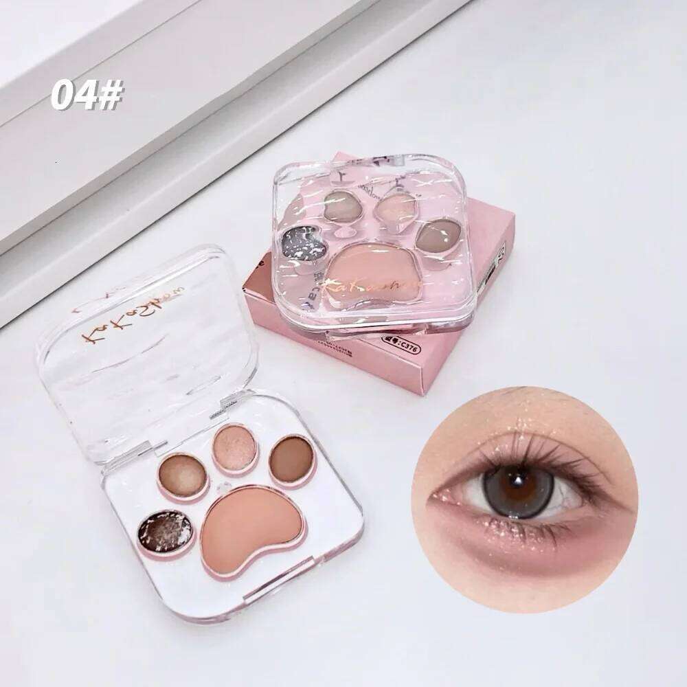 5 Colors Cat Claw Eyeshadow Long Lasting Glitter Rose Blush Shadows Cute Eye Makeup Palette Women Cosmetics X250723 X250724