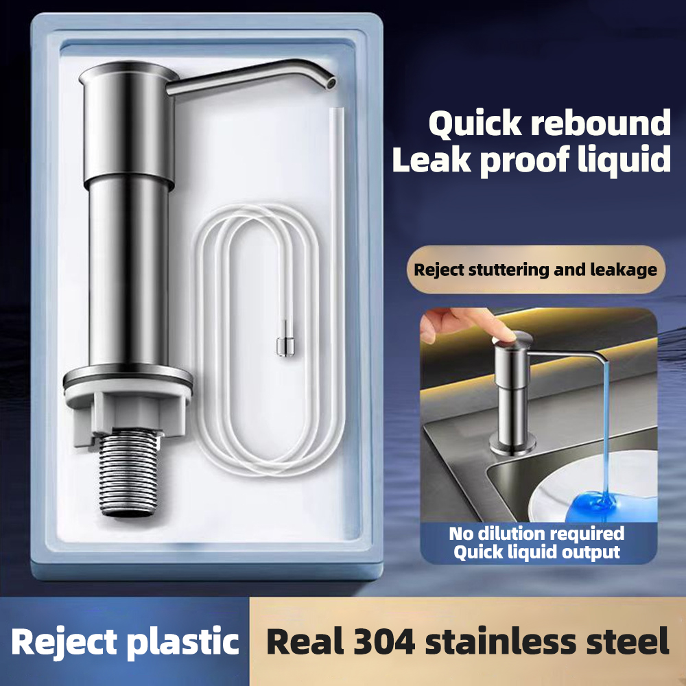 Portable Stainless Dwe74 Steel Dish Soap Dispenser With Silicone Hose For Any Kitchen
