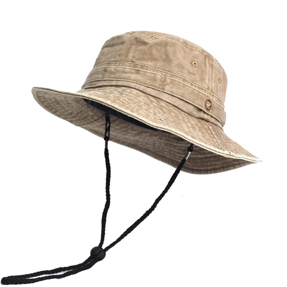 Washed Cotton Bucket Hats Spring Summer Men Women Panama Hat Fishing Hunting Cap Sun Protection Caps Outdoor Sun Hat 250724