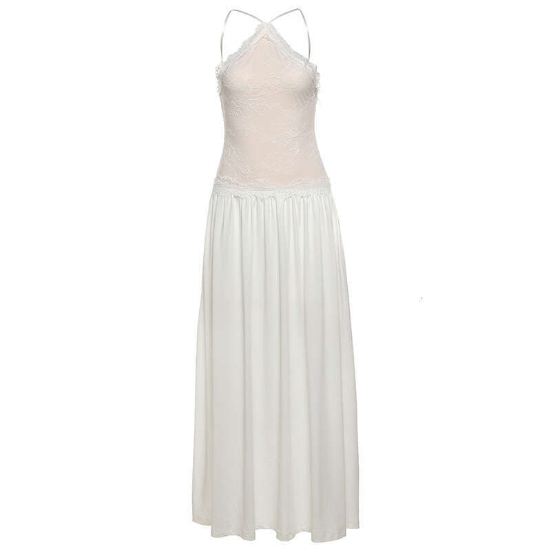 2025 Summer New Style Casual Elegant Patchwork Slim Fit Versatile Long Dress Women's Fashion e72