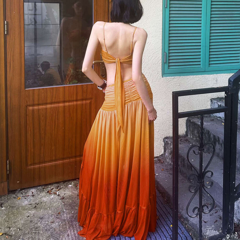 2025 Summer New Trendy Strapless Crop Top Sexy Slim Fit High Waist Irregular Skirt 072