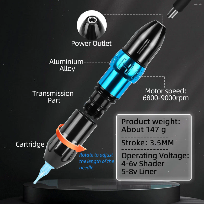 Tattoo Guns Kits Gun Kit Rotary Pen Mini Power Supply 20pcs Needles Practice Inks Pigment Complete Machine